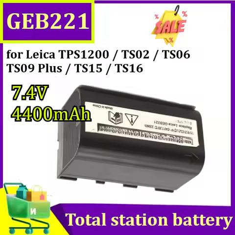 New GEB221 7.4V 4400mAh Battery for Leica TPS1200 / TS02 / TS06 / TS09 Plus / TS15 / TS16 Series Tot