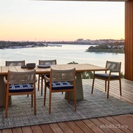 Teak Rattan Chair Courtyard Table Chair Coffee Hotel Villa Leisure Sunscreen Open-air Outdoor Garden