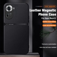 For Oppo Reno11 Pro Soft Frame Protect Phone Cover Renault 11 Reno11 Pro 11Pro Reno11pro 5G 2024Magnetic Leather Case Oppo Reno11 Phone Shell
