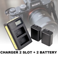 Charger+2 Batteries 1600mAh NP-FW50 Camera for Sony Alpha a6500 a6300 a6000 a5000 A5100 A7R LCD2