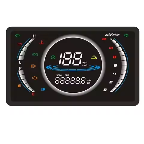 Motorcycle Speedometer Motorcycle RPM Dashboard Motorcycle Speedometer Withtemperature Device