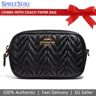 Coach Handbag In Gift Box Belt Bag Convertible Belt Bag With Quilting Black # F38678