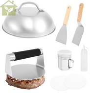 7Pcs Burger Press Set Stainless Steel Smash Burger Kit Non Stick Dishwasher Safe Burger Making Tools