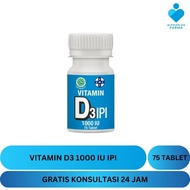 Vitamin D3 1000 IPI Bottle Contains 75 Tablets Supplements
