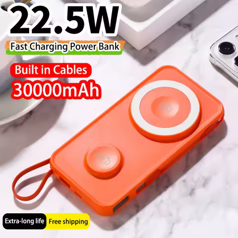 30000mAh Magnetic Power Bank Wireless Fast Charging External Battery for IPhone Xiaomi Samsung Apple