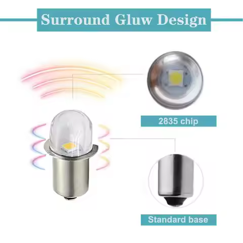 1PCS LED Miniature Lamp 3V/12V P13.5S Warm White Color for Flashlight Replacement Bulb LED Torches W