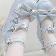 Lolita Preppy Leather Shoes - Elevated Heel for Girls