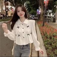 Shpsby - Clea Blouse Ribbon Coquette Blouse Women Casual Blouse