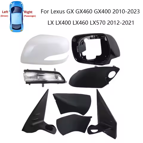 Rear Heated Mirror Cover Glass Frame Turn Signal Light Bottom for Lexus GX GX460 GX400 2010-2023 LX 