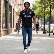 New Product Sports Casual Pure Cotton Embroidered Large Size Short-Sleeved polo Shirt Male Chicago L