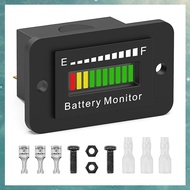 (AJDC) 12V 24V 36V 48V 60V 72V LED Battery Monitor Gauge Battery Gauge Indicator Black