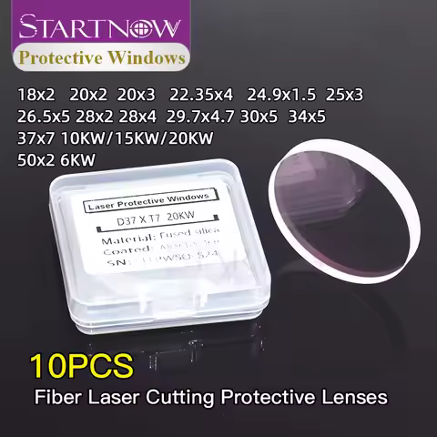 10 Pieces Fiber Laser Protective Lens 18x2 20*2 24.9x1.5 27.9*4.1 30x5 37*7 1064nm Optical Lenses Pr