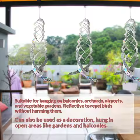 2PC bird deterrent, bird repellent, spiral bird scarer, reflective bird deterrent, hanging bird repe