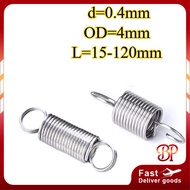 d=0.4mm * OD=4mm * L=15~120mm Tension Springs SUS304 / Stainless Steel 304 Extension Springs 【BY9-MB