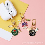 Korea ins Fire Pink Skates Cute airpodspro Protective Case Pendant Bag Keychain E0I3