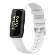 全城熱賣 - 適用於 Fitbit Inspire 3 純色硅膠手錶帶，尺寸:大碼（白色）