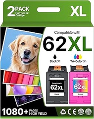 62XL Color Ink Cartridges Replacement for HP Ink 62XL Black and Color Combo Pack CartridgeWork with