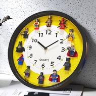 Original Compatible Lego Clock diy Clock Wall Decoration Clock Mute Wall Clock Bedroom Cartoon Clock Wall