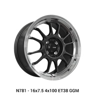 【Harga untuk 1pcs】 Konig N781 Hypergram 16x7.5 4x100 ET38 DBK/GGM ORI WHEEL Sport rim