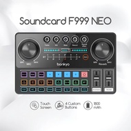 Supermates F999 NEO Sound Card Audio Mixer for Livestream Touch Screen DJ Mixer Effects