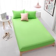 Pure Cotton Solid Bedsheet Bed Sheet With Elastic Band Linens Bedding Sheets Mattress Cover 160x200 