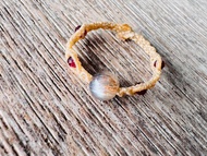 #20251134 Macrame 南美蠟線 黑太陽石 介指