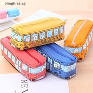 [Blingfirst] Bus cute pencil case canvas Stationery box large capacity pen bag Pencil cases [SG]