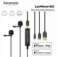 Saramonic lavmicro + DC 2M đa hướng dual-đầu Micro dây chuyền với sét USB-C & USB-A 3.5mm Headphone