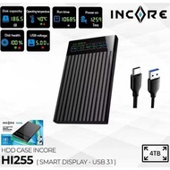HDD SSD 2.5" Smart Display Enclosure Case Incore HI255 USB 3.1