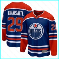 NHL Edmonton Oilers Home Jersey Draisaitl Tshirts Long Sleeve Fans Sports Tops Plus Size