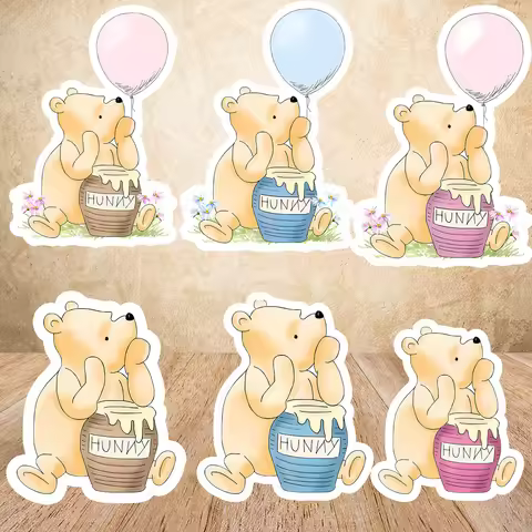 Cutout Decor Classic Winnie the Pooh with Pink Balloon Baby Shower Birthday Party Prop Stand Up Prop
