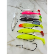 PADDLE POP 14CM 20GRAM PLUS WORM PLAIN OZMY CUSTOMHOOK (PLAIN HCO) || TOMAN CORK CASTING BAIT OZMY P