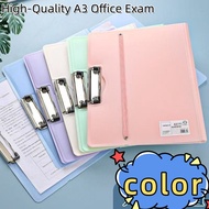 Office & Exam Folder, Solid-Color A3 Size with Elastic Straps for Easy Storage
