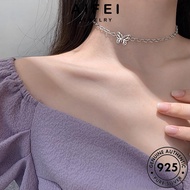 AIFEI JEWELRY For Original Chain Sterling Leher 純銀項鏈 Accessories Silver Korean Women Perempuan Rantai Butterfly Necklace Temperament Perak Pendant 925 N1005