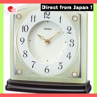 Seiko Clock Table Clock Dark Brown Wood Onyx 169×160×60mm BZ365M【Japan Original】
