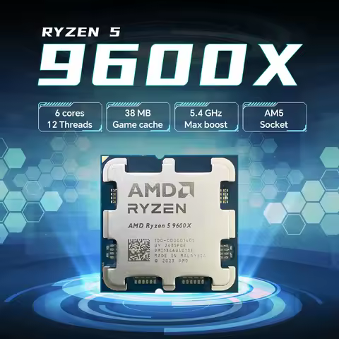 AMD Ryzen 5 9600X 6-Core 12-Thread 5.4GHz NEW L3=32M 4NM Processor 65W DDR5 Socket AM5 R5 9600X but 