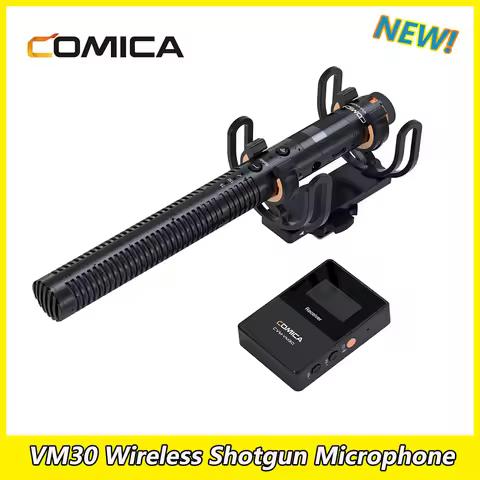 COMICA VM30 Wireless Shotgun Microphone Professional Noise-canceling Cell Phone With Shock Mount For