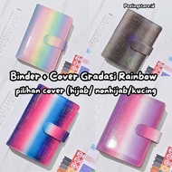A6 Leather Binder + Premium Cover 6 Ring A6 Cloth Love Binder/ Puzzle Binder/ Gradient Binder/ Rainb
