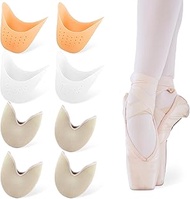 4 Pairs Toe Pads for Pointe Shoes, Cotton & Silicone Gel Ballet Toe Pads Breathable Pointe Shoe Toes