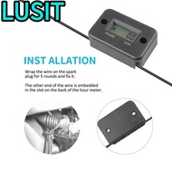 LUSIT Inductive Hour Meter, LCD Screen Vibration Resistance Engine Hour Meter, Easy Installation Wat