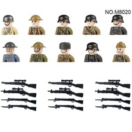 YQ7 WW2 Military Building Blocks Special Forces Soldiers Figure Accessories Guns Helmets Backpacks Vests Weapons Toy kid
