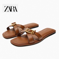 Zara Women's Shoes Zebra Pattern Animal Pattern Print Cross Strap Sandals