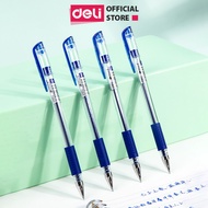 Bút bi nước bút gel xanh đen Deli có nặp đậy ngòi 0.5mm Deli viết mực viết bi nước xanh đen deli nha