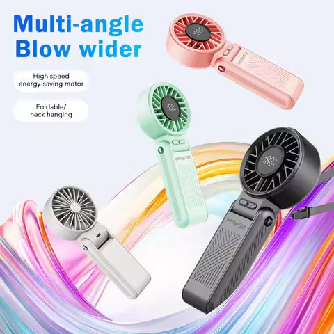 MINISO Ice Cooling Handheld Fan Foldable Design 1-120Speed Wind 3600mAh Rechargeable Digital Display