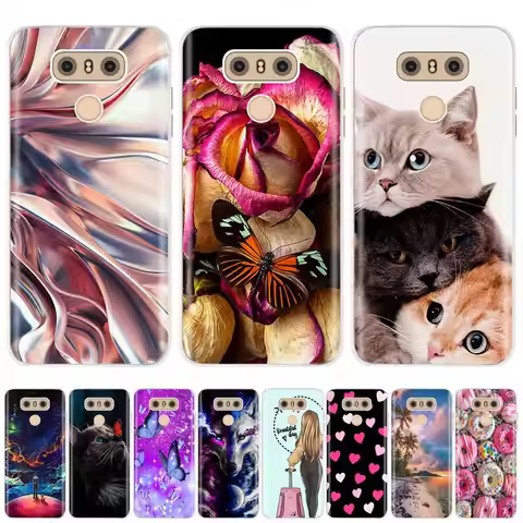 For LG G6 Case H870 Clear Printing Soft TPU Back Cover For LG G6+ G6 Plus Silicone Fundas For LG G7 