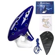Ocarina12 Tones Alto C Gốm Ocarina Nhạc Cụ Với Bài Hát Cuốn Sách Cổ Chuỗi Cổ Dây Mang Theo Túi Màu X
