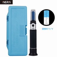 Yieryi Alcohol Refractometer, Liquor Alcohol Content Tester 0-80% V/V ATC Refractometer Retail Box