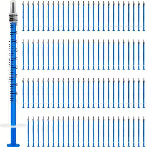50PCS/100PCS 1ml 1cc Syringe Plastic Blue Bar Injector, No Needle, Suitable for Petouth, Supplement,