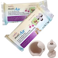 ดินปั้น ดินปั้นธรรมชาติ ดินเยื่อกระดาษ ขนาด 1000 กรัม สีขาว แบบแห้งเอง Polyform Model Air   Air Dry Modeling Clay