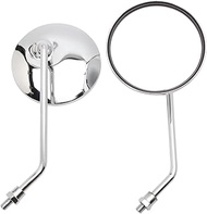 Side Mirrors 10mm Chrome Side Rear View Round Mirrors View Rearview Mirror Round Accessories 10MM Universal Motorcycle Handebar Bar End Motorcycle Rearview Mirrors